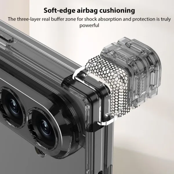 GKK AIRBAG Priehľadný kryt pre Samsung Galaxy Z Fold7 5G TRANSPARENT BLACK