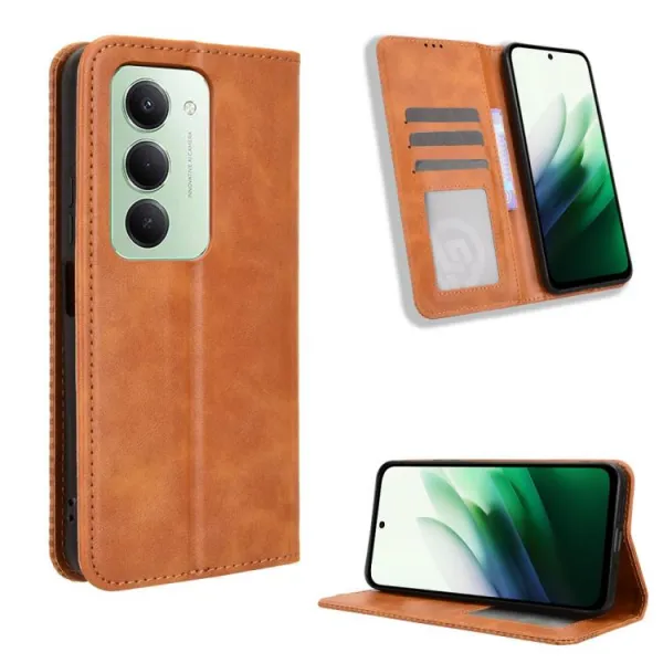 BUSINESS Peňaženkový kryt pre Xiaomi Redmi 15 / Redmi 15 5G hnedý