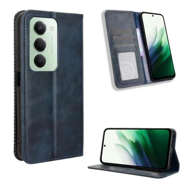 BUSINESS Peňaženkový kryt pre Xiaomi Redmi 15 / Redmi 15 5G modrý
