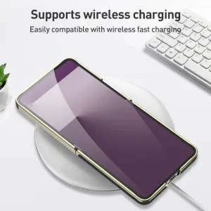GKK LEATHER Kryt so sklom pre Samsung Galaxy Z Flip7 5G zelený