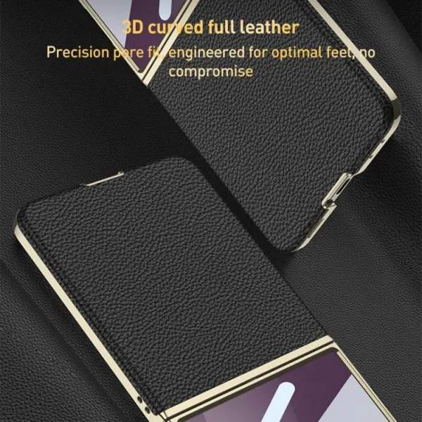 GKK LEATHER Kryt so sklom pre Samsung Galaxy Z Flip7 5G zelený
