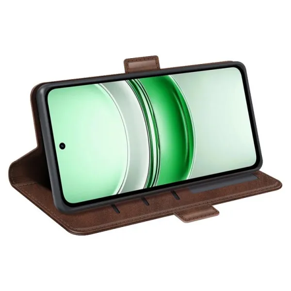 SIDE Peňaženkové puzdro pre Realme C71 tmavohnedé