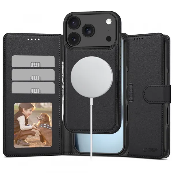 TECH-PROTECT WALLET MAGSAFE Puzdro 2v1 pre Apple iPhone 17 Pro Max čierne