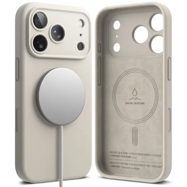 RINGKE SILICONE MAGSAFE Ochranný kryt Apple iPhone 17 Pro Max STONE