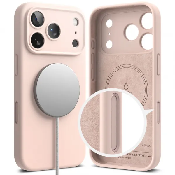 RINGKE SILICONE MAGSAFE Ochranný kryt Apple iPhone 17 Pro Max PINK SAND