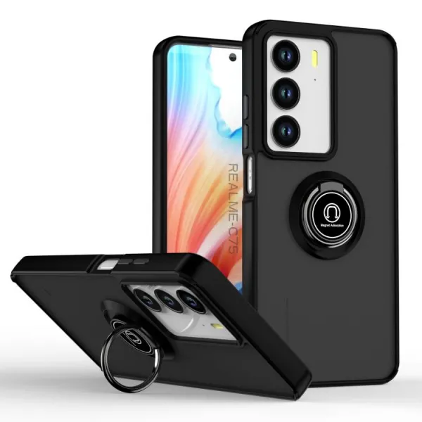 SHADOW Ochranný kryt s držiakom Realme C75 / Realme 14x 5G čierny
