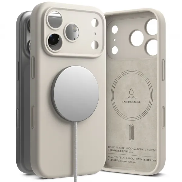 RINGKE SILICONE MAGSAFE Ochranný kryt Apple iPhone 17 Pro Max STONE