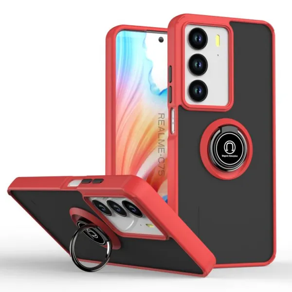 SHADOW Ochranný kryt s držiakom Realme C75 / Realme 14x 5G červený
