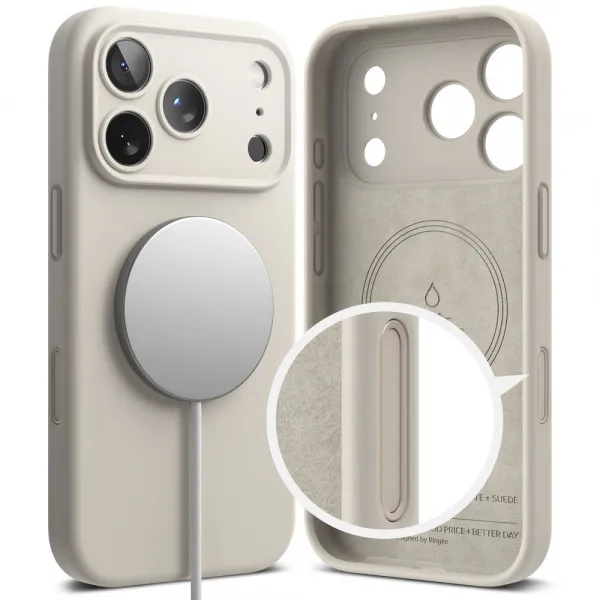 RINGKE SILICONE MAGSAFE Ochranný kryt Apple iPhone 17 Pro Max STONE