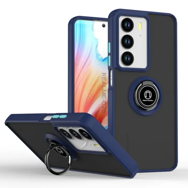 SHADOW Ochranný kryt s držiakom Realme C75 / Realme 14x 5G tmavomodrý