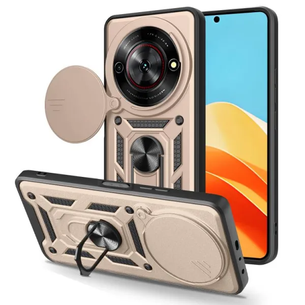 RING CAMERA Kryt s držiakom pre ZTE Blade A75 5G / Nubia Focus 5G zlatý