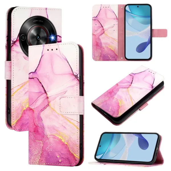 ART MARBLE Peňaženkový kryt pre ZTE Blade A75 5G / Nubia Focus 5G PINK