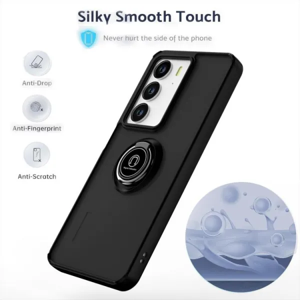 SHADOW Ochranný kryt s držiakom Realme C75 / Realme 14x 5G čierny