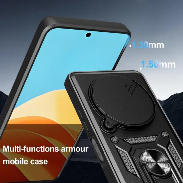 RING CAMERA Kryt s držiakom pre ZTE Blade A75 5G / Nubia Focus 5G strieborný