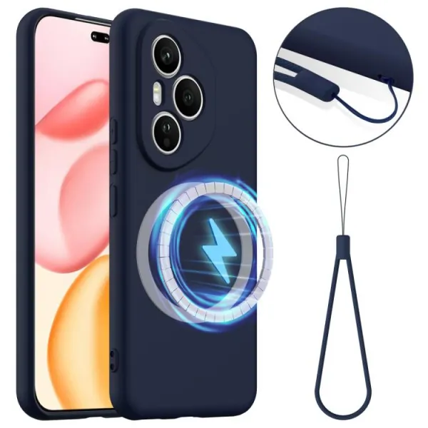 RUBBER MAGSAFE Silikónový kryt pre Honor 400 Pro 5G modrý