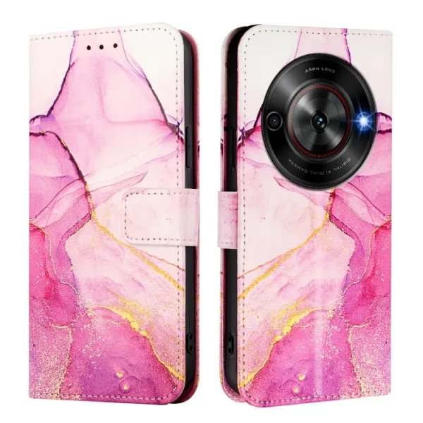 ART MARBLE Peňaženkový kryt pre ZTE Blade A75 5G / Nubia Focus 5G PINK