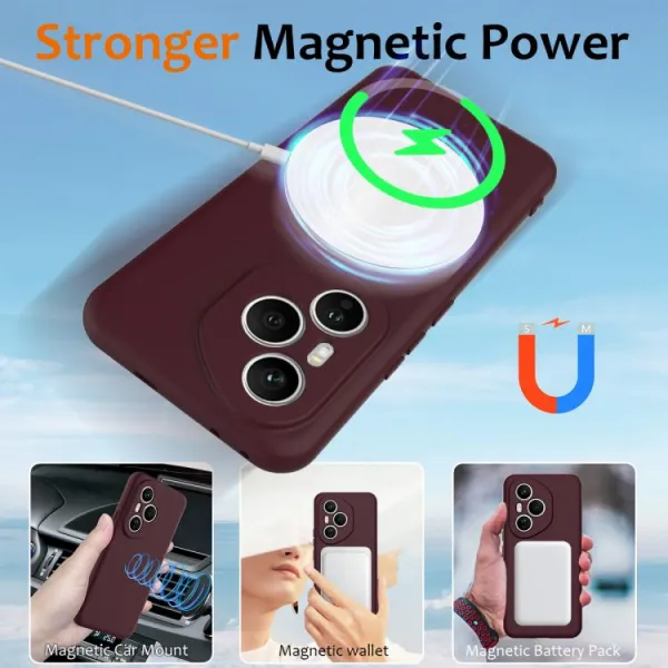 RUBBER MAGSAFE Silikónový kryt pre Honor 400 Pro 5G PLUM COLOR
