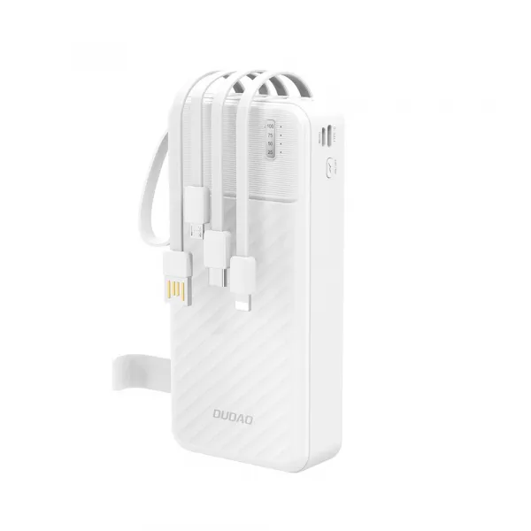 DUDAO K11 Pro 20000 mAh Externá nabíjačka s káblami biela