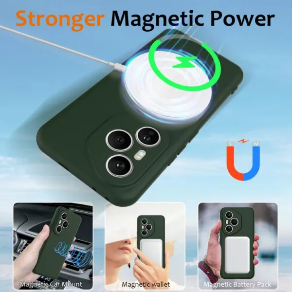 RUBBER MAGSAFE Silikónový kryt pre Honor 400 Pro 5G zelený
