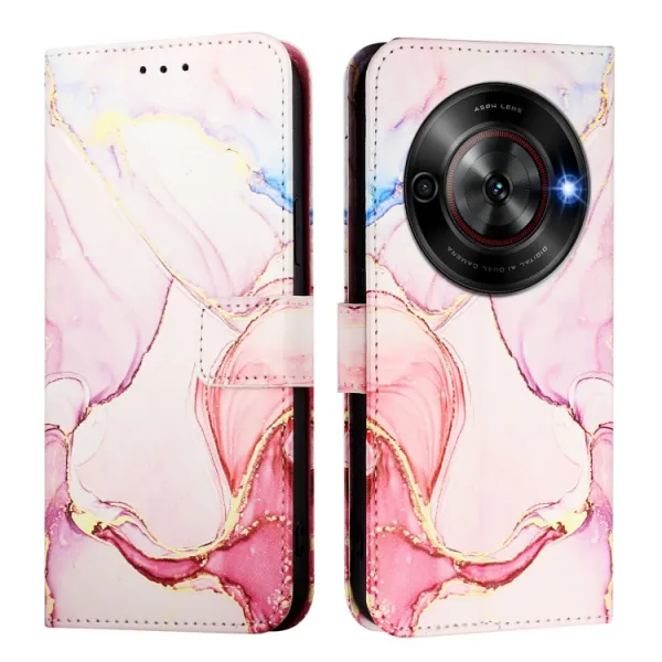 ART MARBLE Peňaženkový kryt pre ZTE Blade A75 5G / Nubia Focus 5G ROSE GOLD