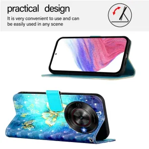 ART Peňaženkový kryt pre ZTE Blade A75 5G / Nubia Focus 5G GOLDEN BUTTERFLY