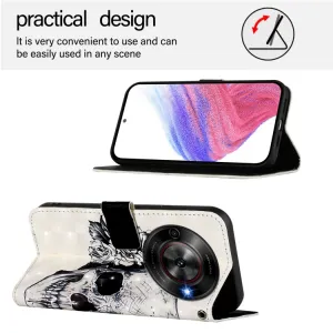 ART Peňaženkový kryt pre ZTE Blade A75 5G / Nubia Focus 5G SKULL