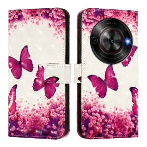 ART Peňaženkový kryt pre ZTE Blade A75 5G / Nubia Focus 5G ROSE BUTTERFLY