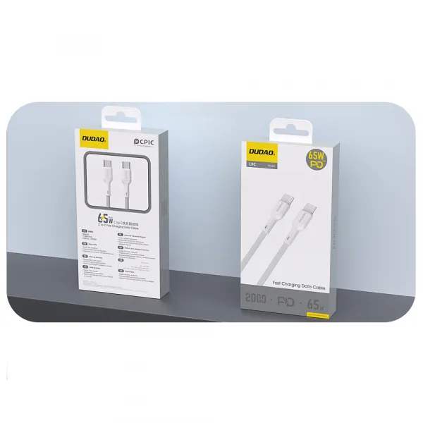 DUDAO L9C 65W Kábel USB-C 2m biely