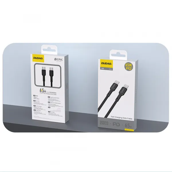 DUDAO L9C 65W Kábel USB-C 2m čierny