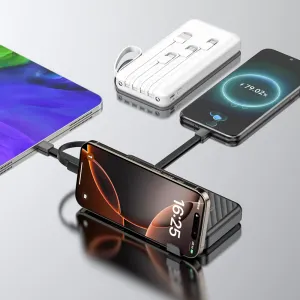 DUDAO K11 10000 mAh Externá nabíjačka s káblami biela