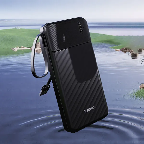 Dudao K11 Power Bank 10000mAh + kábel USB / USB-C / Lightning / Micro USB 10W, čierny