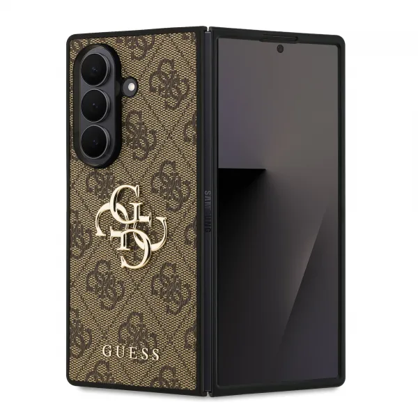 GUESS 4G METAL Ochranný obal pre Samsung Galaxy Z Fold7 5G BROWN