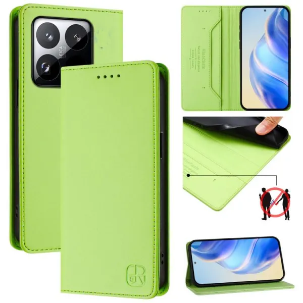 RINA Zaklápacie puzdro pre Xiaomi 15T svetlozelené