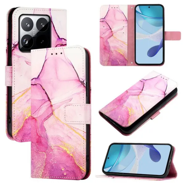 ART MARBLE Peňaženkový kryt pre Xiaomi 15T PINK PURPLE