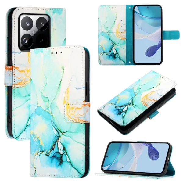 ART MARBLE Peňaženkový kryt pre Xiaomi 15T GREEN