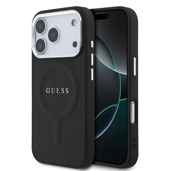 GUESS PU MAGSAFE Ochranný kryt pre Apple iPhone 17 Pro Max BLACK