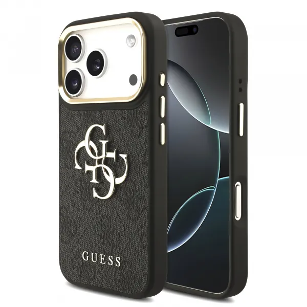 GUESS 4G METAL Ochranný obal pre Apple iPhone 17 Pro GREY