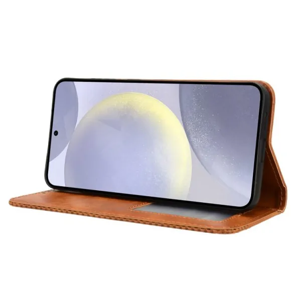 BUSINESS Peňaženkové puzdro pre Samsung Galaxy S25 FE hnedé