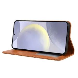 BUSINESS Peňaženkové puzdro pre Samsung Galaxy S25 FE hnedé