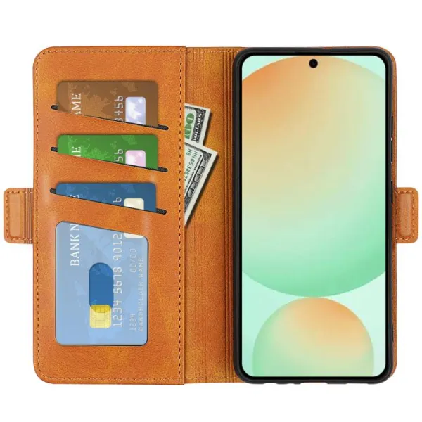 SIDE Peňaženkové puzdro pre Samsung Galaxy S25 FE svetlohnedé