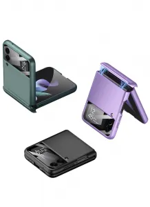 GKK MAGNETIC Plastový obal Samsung Galaxy Z Flip 3 5G strieborný