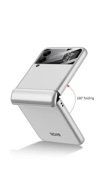 GKK MAGNETIC Plastový obal Samsung Galaxy Z Flip 3 5G strieborný