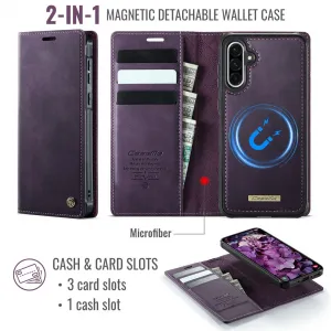 CASEME C49 Peňaženkový kryt 2v1 pre Samsung Galaxy A56 fialový