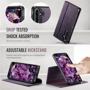 CASEME C49 Peňaženkový kryt 2v1 pre Samsung Galaxy A56 fialový