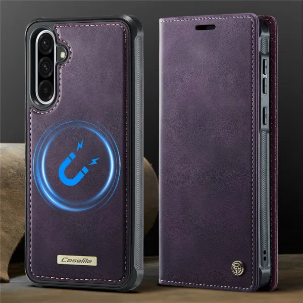 CASEME C49 Peňaženkový kryt 2v1 pre Samsung Galaxy A56 fialový