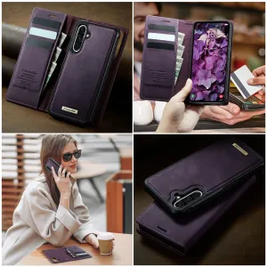 CASEME C49 Peňaženkový kryt 2v1 pre Samsung Galaxy A56 fialový
