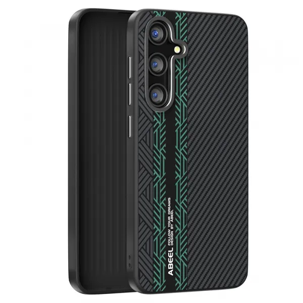 ABEEL RELIEF Ochranný kryt pre Samsung Galaxy S25 FE BLACK-GREEN