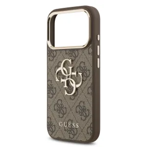 GUESS 4G METAL Ochranný obal pre Apple iPhone 17 Pro Max BROWN