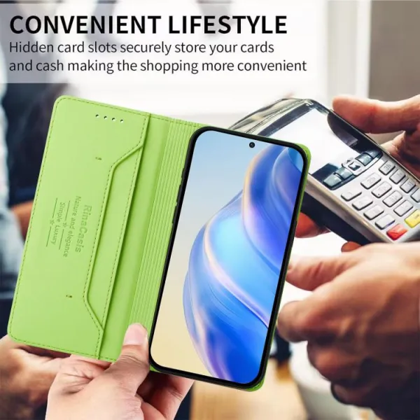 RINA Zaklápacie puzdro pre Xiaomi 15T svetlozelené