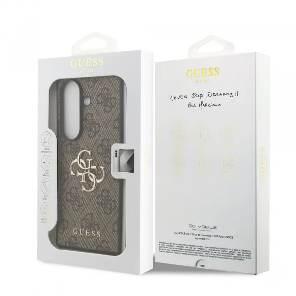 GUESS 4G METAL Ochranný obal pre Samsung Galaxy Z Fold7 5G BROWN